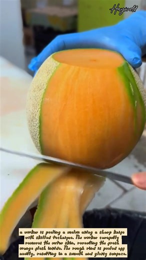 Peeling and shaping a melon manually
