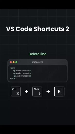 Web Code Journey on Instagram: "VS Code Shortcuts 2 🔥🔥🔥🔥 #webcodejourney #navigation #hover #html #css #html5 #css3 #csstricks #cssanimation #learnhtml #learncss #csstips #csstipoftheday #webdeveloper #ui #ux #uidesign #uxdesign #webdesign #JavaScript #webdevelopment #frontenddeveloper #frontendwebdeveloper #angularis #reactjs #javascriptanimation #code #tailwindcss #bootstrap #animation"