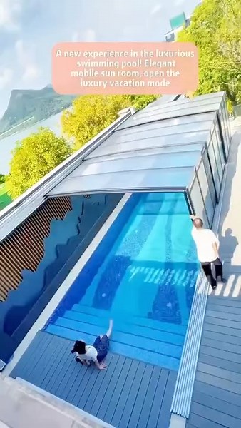 This pool cover does more than you think #swimmingpool #cover #outdoorliving #poollife #luxury #pool
