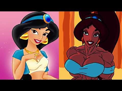 Disney Princesses as BODYBUILDERS (4 Characters)- Ariel, Jasmine, Pocahontas, Snow White
