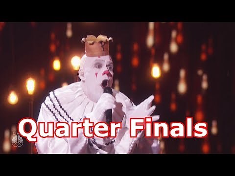 Puddles Pity Party Singing Clown w Judges Comments Quarter Finals America's Got Talent 2017 Live
