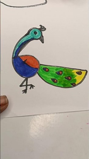 🦚 Peacock Drawing for Kids 🎨Learn how to draw a beautiful peacock step by step drwing