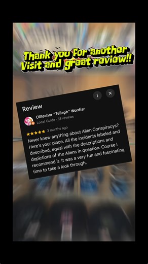 Outpost 51 Alien Museum on Instagram: "Here’s another amazing review !! Thank you for the feedback and we’re happy you had a great time and we hope to see all of you soon! If you’ve been before , look out for new upgrades soon!!! #alien #alienadventures #bouldercity #aliens #lasvegasattractions"