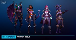 Stylized Fantasy Girls NPC Pack | 3D 角色 | Unity Asset Store