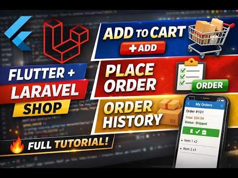 Laravel + Flutter Online Shop | Add to Cart, Place Order & Order History (Full Tutorial)