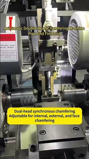 This Machine Chamfers Both Pipe Ends Automatically