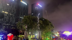 Static electricity and Tesla coil dance performance in Shandong, China