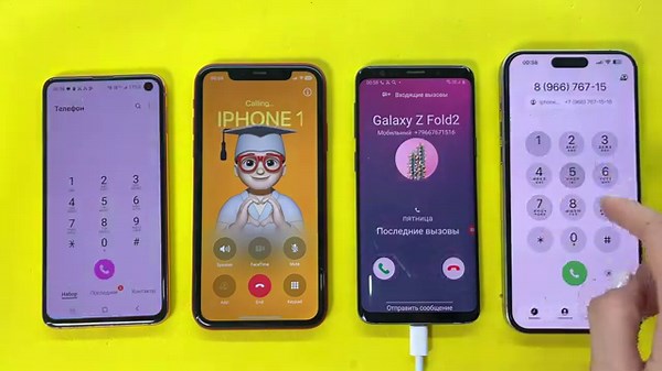 Incoming & Outgoing Call Samsung S10e & Samsung S9 vs IPhone 11 & IPhone 15 Pro Max