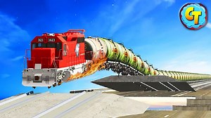 给全速行驶的货运火车进行降维打击【BEAMNG.DRIVE车祸模拟器】