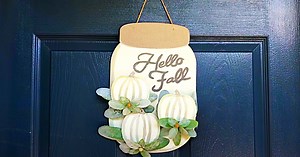 How To Make A Dollar Tree Fall Mason Jar Sign