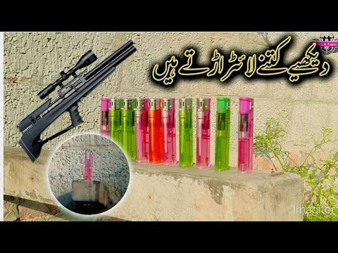 Target shooting with Snowpeak p35 || Smashing bottels and lighters #airgun #targetshooting