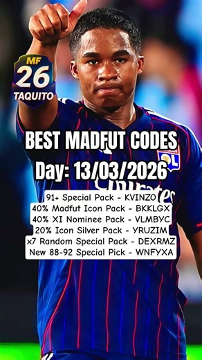 BEST MADFUT CODES TODAY (13/03/2026) ✅🔥 #madfut #madfut26 #codes #gifts #gaming #foryou #fyp