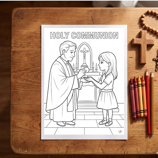 Bilingual Holy Communion Coloring Page | Catholic Mass Printable | First Communion Prep | Digital Download - Etsy UK