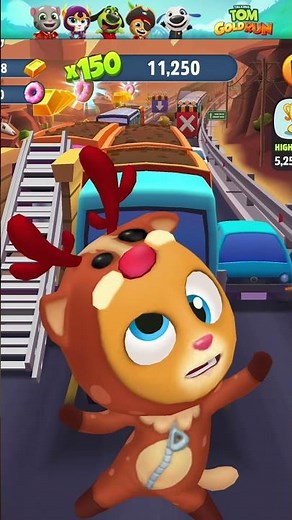 Talking Tom Gold Run Mummy Tom - Reindeer Ginger - Dino Tom Funny Fails & Falls Moments #shorts