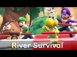 Super Mario Party River Survival Goomba with Koopa Troopa Luigi and Waluigi