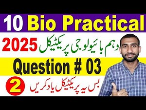 10th Biology Practical 2025 Question #03 Part 02