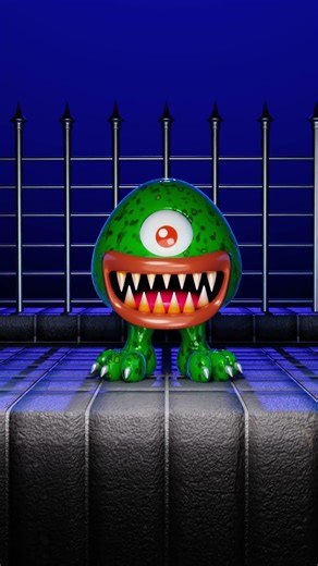 Monstro verde animação loop #blender #shorts