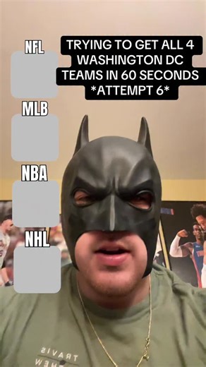 Inside The BatCave | TRYING TO GET ALL 4 WASHINGTON DC TEAMS IN 60 SECONDS #washingtondc #sports #batman #explore #reels | Instagram