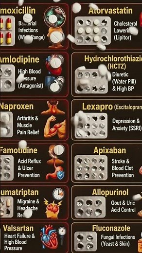 Most Commonly Used Medications and Their Categories 💊 | Pharmacology Quick Revision #shorts