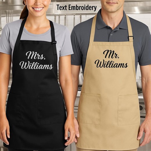 Personalized Embroidered Apron | Custom Family Cooking Gift - Etsy