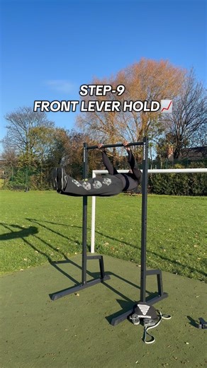 T E D D Y B A N K Z on Instagram: "Unlock front lever in 10 steps 📈 @GORNATION code TEDDY for 10% off the pull up bar and and all equipment ALOT MORE Detailed, frontlever, handstand & muscle up program in my bio📤🤝 #calisthenics #frontlever #tutorial"