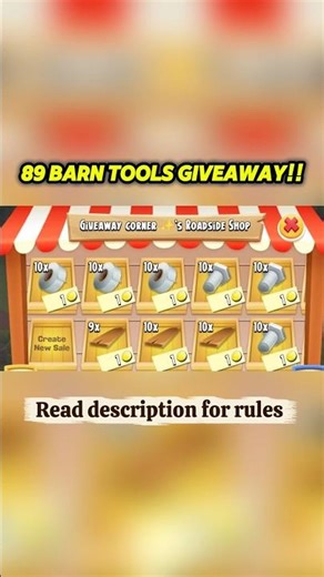 89 BARN TOOLS GIVEAWAY! 🎁 | Only 35 Subs Left for 100! 🚨 #HayDay #HayDayGiveaway