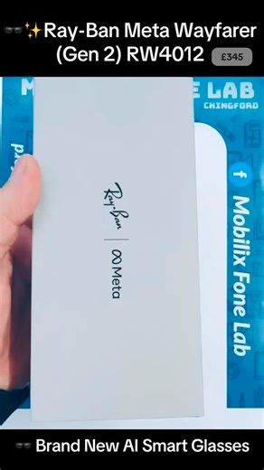 🕶️✨Ray-Ban Meta £345 Wayfarer (Gen 2) RW4012 – Brand New AI Smart Glasses #creatorsearchinsights #ComproDoPequeno #storeexploration #shoppingtips#TechGadgets # | Mobilix Fone Lab Chingford