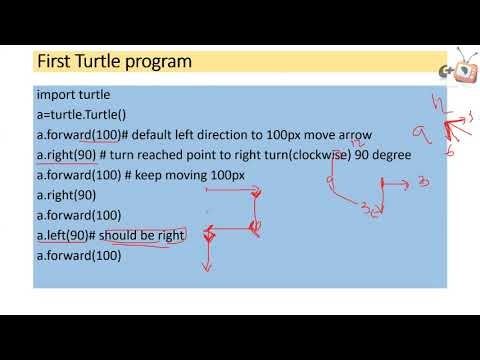 Programming in Python Basic 34 - First Turtle program