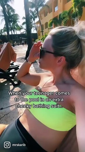 You rock that cheeky swim suit ❤️ #momofteens | Mrskarib