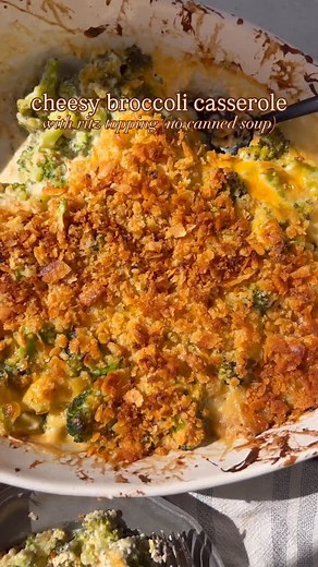 POV: You’re in charge of a side dish and want to bring something everyone will love. This Broccoli Casserole has a creamy sauce, melty cheddar, and buttery cracker topping What you need: • Whole milk • Cornstarch • Butter • Bouillon paste • Salt pepper onion powder garlic powder • Cream cheese • Sharp cheddar • Broccoli • Eggs • Ritz crackers garlic butter Search ‘broccoli casserole’ on Whatmollymade.com or comment ‘recipe’ and I’ll DM the recipe link to you! https://whatmollymade.com/broccoli-c