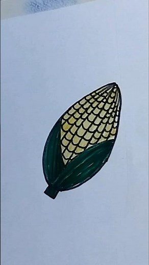 How to draw Corn easy #shorts #ytshorts #trending #youtubeshorts #viral #drawing #corn #drawing #art