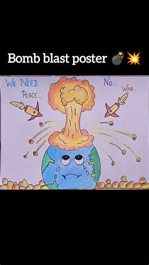 English Poster on Bomb Blast Class 11 & 12 💣💥