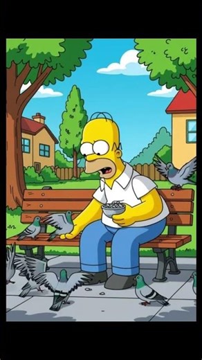 homer simpson roi des pigeons! #divertissement #simpsons #humour