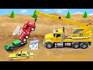 Excavator Rescue Operation with Bulldozer & Crane | Construction Vehicles