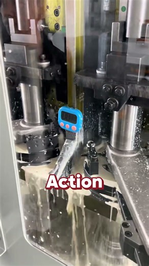 Deep Hole Drilling Full Cycle in 1min15s — Clean Entry and Exit on CNC Lathe.