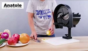 Anatole Commercial Vegetable Fruit Slicer 0.3-8mm(0.01-0.3'') Thickness Adjustable Manual Vegetable Chopper Food Cutter Slicing Machine with Cutting Board for Lemon Potatoes Onions