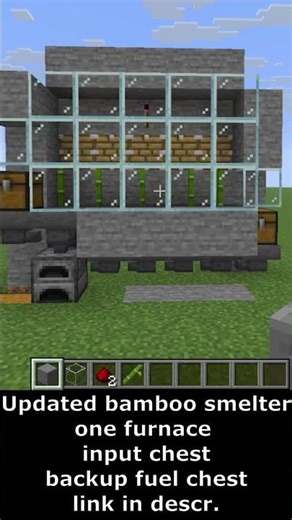 Minecraft updated bamboo smelter #minecraft #minecraftbuilding #minecraftfarm #bamboofarm