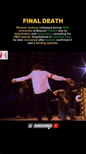Michael Jackson collapses in 1995 rehearsal, cancels HBO show but recovers strong#subscribe #shorts