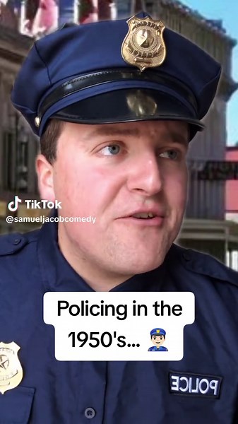 Policing in the 1950's... 👮🏻‍♂️ #comedy #funny #skit #1950s #history #police #cops #fyp #greenscreen