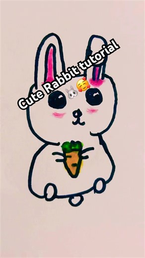 🐰✨Cute Rabbit Drawing Tutorial | Bunny drawing 🤩❤️ #shorts #art #rabbit #tutorial #cutedrawing