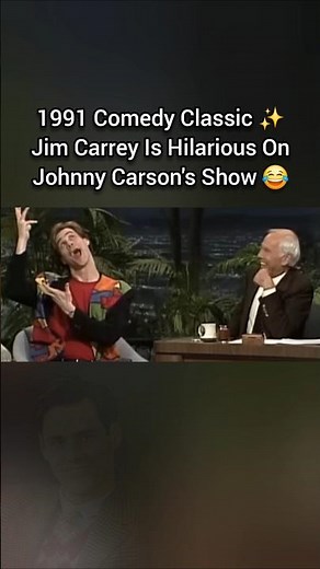 1991 Comedy Classic ✨️ Jim Carrey Is Hilarious On Johnny Carson's Show 😂