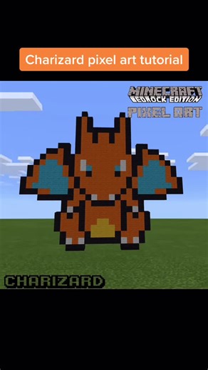 Charizard pixel art tutorial live on our Instagram 🐲 #charizard #pixelart #pokemon #foryou #fyp #minecraft
