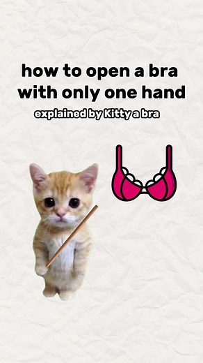 How to open a bra with only one hand#kittycat #kittentok