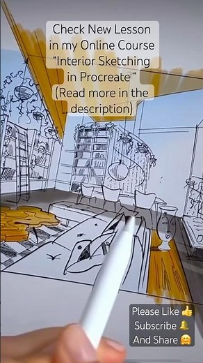 Interior Sketching on iPad | Quick Procreate Demo for Interior Designers #interiorsketch