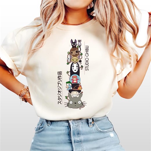 Cute Anime Character Stack T-shirt, Kawaii Pastel Japanese Cartoon Graphic Tee, Nostalgic Fantasy Anime Lover Gift - Etsy