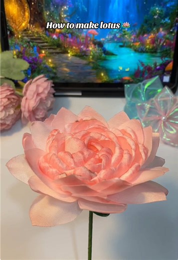 DIY Satin Ribbon Lotus Flower Craft