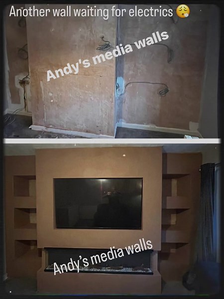 Creative Media Wall Designs for Modern Fireplaces