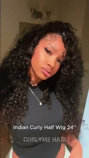 I’m obsessed with this indian curly😍The perfect protective styles😭✨#curlymehair #halfwig #wigs