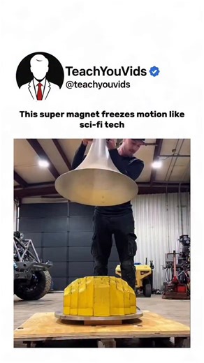 Teach You Vids on Instagram: "This Super Magnet Literally Freezes Motion! 🧲😳 Looks like something straight out of a sci-fi movie — but it’s 100% real science. The magnetic field is so powerful it can lock metal in mid-air, defying what your eyes believe. This video is for educational purposes only. DM for credit/removal. #ScienceFacts #MagnetPower #PhysicsIsCool #SciFiTech #EngineeringMarvel"