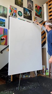 671K views · 9.3K reactions | Using green shades of acrylic colors to create an abstract design.. #art #abstractart #contemporaryart #fineart #painting | Feliks K | Facebook